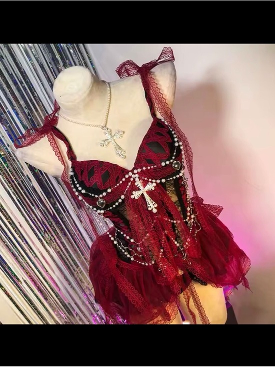 Dolls Kill Tops - Gothic Vampire Rave Outfit M